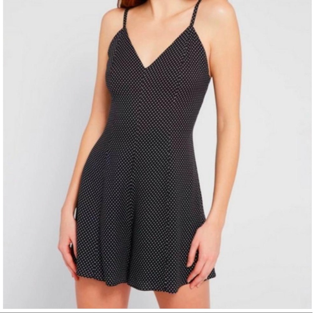 Alice+Olivia Black White Erin Polka Dot Romper NWT